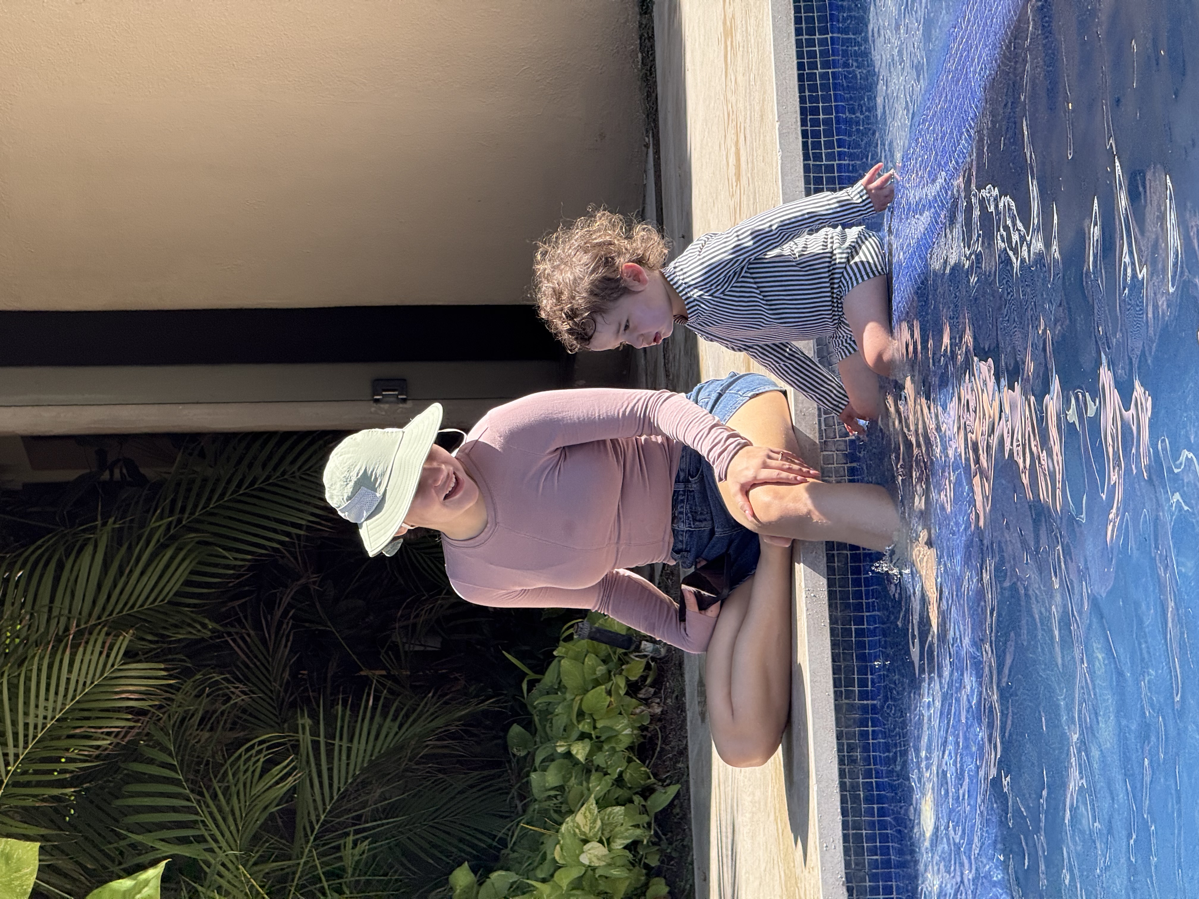 Nannies at the pool with children