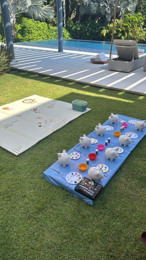 An activity table thoughtfully prepared before the children arrive